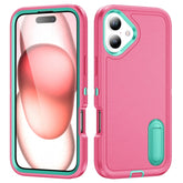 Rugged PC + Silicone Phone Case with Holder, For iPhone 16 Plus