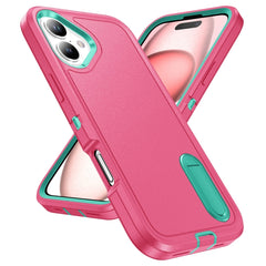 Rugged PC + Silicone Phone Case with Holder, For iPhone 16 Plus