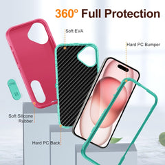 Rugged PC + Silicone Phone Case with Holder, For iPhone 16 Plus