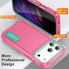 Rugged PC + Silicone Phone Case with Holder, For iPhone 18 Pro / 17 Pro