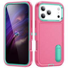 Rugged PC + Silicone Phone Case with Holder, For iPhone 18 Pro / 17 Pro