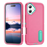 Rugged PC + Silicone Phone Case with Holder, For iPhone 17