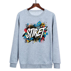 Alphabet Printed Casual Loose Round Neck Sweatshirt Print On Your Demand, POD Sweatshirt, S