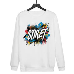 Alphabet Printed Casual Loose Round Neck Sweatshirt Print On Your Demand, XXL
