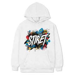 Alphabet Printed Fleece Hooded Sweatshirt Print On Your Demand, M