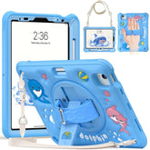 Dolphin Rotation Kickstand Silicone Hybrid PC Tablet Case, For iPad Air 11 2026 / 2025 / 2024, For iPad Pro 11 2025 / 2024, For iPad 2025 / 2022, For iPad 10.2 2021 / 2020 / 2019