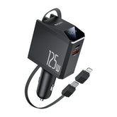 Yesido Y71 125W Type-C + 8 Pin Retractable Cable 3 in 1 Car Charger, Y71
