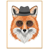 Gentleman Fox Decorative Painting with Aluminum Alloy Frame Print On Your Demand, 15x20cm, 20x20cm, 30x30cm, 40x40cm, 50x50cm, 60x60cm, 70x70cm, 80x80cm, 90x90cm