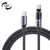 100W 5A USB-C / Type-C to Type-C 180 Degree Rotating Elbow Fast Charging Cable, 1.2m 100W PD