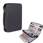 SM01 Multi-function Waterproof Double Layer Data Cable Earphone U Disk Digital Accessories Storage Bag, Size: L, Size: L(Black), Size: L(Navy Blue)