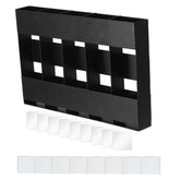 Five-grid Straw Cutlery Metal Storage Rack Kitchen Organizer, without Soft Magnetic Sheet, with 12pcs Soft Magnetic Sheet