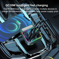 BC91 Car Bluetooth Hands-free Calling PD36W Fast Charging with Atmosphere Light, BC91