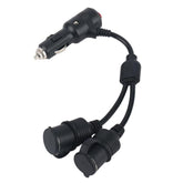 12V-24V 2 in 1 Car Cigarette Lighter Extension Cable with Switch, 0.2m