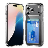 Crystal Clear Card Slot PC Hybrid TPU Phone Case, For iPhone 18 Pro / 17 Pro, For iPhone 18 Pro Max / 17 Pro Max, For iPhone 17e / 16e, For iPhone 17, For iPhone Air