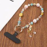 Koi Bead Chain Universal Phone Anti-lost Crystal Beads Charm Strap, Koi (Pink)