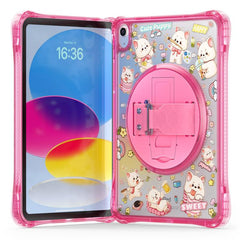 DIY Pattern Rotation Grip Holder Clear PC Hydric TPU Tablet Case with Shoulder Strap, For iPad 2025 / 2022, For iPad mini 2024 / mini 6