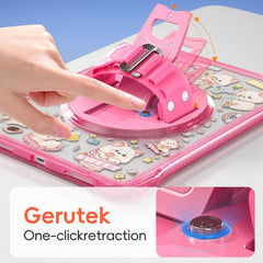 DIY Pattern Rotation Grip Holder Clear PC Hydric TPU Tablet Case with Shoulder Strap, For iPad 2025 / 2022, For iPad mini 2024 / mini 6