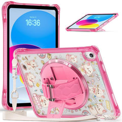 DIY Pattern Rotation Grip Holder Clear PC Hydric TPU Tablet Case with Shoulder Strap, For iPad 2025 / 2022, For iPad mini 2024 / mini 6