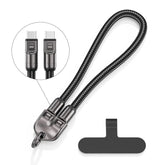 30cm 240W Type-C to Type-C Data Charging Cable Phone Anti-lost Wrist Short Strap, 30cm