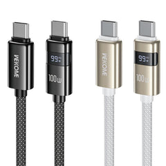 WK WDC-105 Raython 2 Digital Display 100W Type-C to Type-C Fast Charging Data Cable, Length: 1.2m, WDC-105
