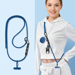 7mm Polyester Adjustable Crossbody Storage Hooks Mobile Phone Anti-lost Lanyard With Metal Clamp