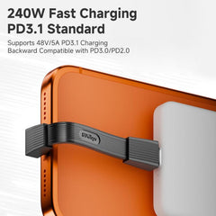 67mm 240W 8K 80Gbps Type-C to Type-C For Thunderbolt 4 Full Function Data Cable, Type-C to Type-C 80Gbps