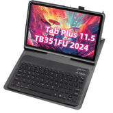 RGB Backlight Square Keycaps Bluetooth Keyboard Tablet Leather Case, For Lenovo Tab Plus 11.5