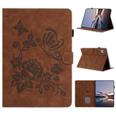 Butterfly Loves Flowers Embossed Leather Smart Tablet Case, For Xiaomi Redmi Pad 2 2025