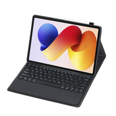 A0N19 Ultra-thin Detachable Bluetooth Keyboard Vegan Leather Tablet Case, For Redmi Pad 2 Pro / Poco Pad M1