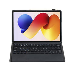 A0N19 Ultra-thin Detachable Bluetooth Keyboard Vegan Leather Tablet Case, For Redmi Pad 2 Pro / Poco Pad M1