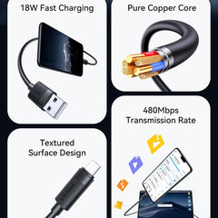 USAMS SJ779 U94 USB to Micro 2A Fast Charging Data Cable, USB to Micro