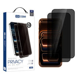 XDcase 2pcs / Pack Silk Screen Printed Anti-Peep Tempered Glass Screen Protector, For iPhone 17 Pro Max, For iPhone 17 Pro, For iPhone 17, For iPhone 16 Pro Max, For iPhone 16 Pro, For iPhone 16 Plus, For iPhone 16, For iPhone 15 Pro Max