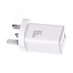 JOYROOM JR-TG10 65W GaN Dual Type-C, USB 3-Port Charger with Type-C to 8 Pin Cable, UK Plug