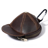 Genuine Leather Vintage Cap Style Coin Purse Small Wallet Waist Pouch