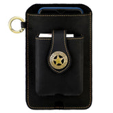 Vintage Genuine Leather Men Waist Bag Outdoor Work Mobile Phone Belt Pouch