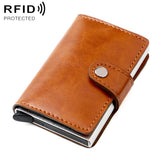 KB238 Oil Wax Texture RFID Aluminum Alloy Multi-card Wallet