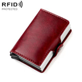 KB251 Oil Wax Texture Double Layer Aluminum Alloy RFID Card Bag
