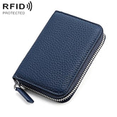 KB28 RFID Anti-theft Genuine Leather Zipper Coin Purse