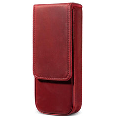 Crazy Horse Leather Magnetic Drawer Style Three Pieces Pencil Case