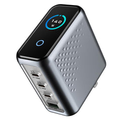 P3 148W USB-A and USB-C / Type-C Quad-Port AI Smart Display GaN Fast Charger, US Plug, EU Plug