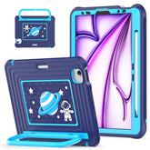 Handle Holder Silicone Hybrid PC Tablet Case with Shoulder Strap, For iPad Air 11 2026 / 2025 / 2024, For iPad 2025 / 2022