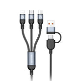 Yesido CA203 4 in 1 USB and Type-C to Type-C, 8 Pin, Micro USB 12W Multi-functional Charging Cable, Length: 1.2m