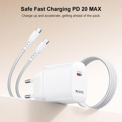 Yesido YC105 PD20W Type-C Charger Set with 1m Type-C to Type-C Data Cable, YC105