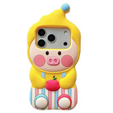 Cartoon Pig Silicone Phone Case, For iPhone 18 Pro / 17 Pro, For iPhone 18 Pro Max / 17 Pro Max, For iPhone 17, For iPhone 16 Pro Max, For iPhone 16 Pro, For iPhone 16 Plus, For iPhone 16, For iPhone 15 Pro Max, For iPhone 15 Pro, For iPhone 15 Plus