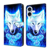 Crystal-Like Painted Vegan Leather Phone Case, For iPhone 17