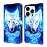 Crystal-Like Painted Vegan Leather Phone Case, For iPhone 14 Pro