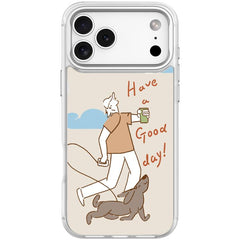 Walking Dog Pattern Magnetic Phone Case, For iPhone 17 Pro Max, For iPhone 17 Pro, For iPhone 17