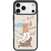 Walking Dog Pattern Magnetic Phone Case, For iPhone 18 Pro / 17 Pro, For iPhone 18 Pro Max / 17 Pro Max, For iPhone 17