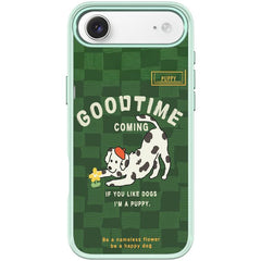 Adorable Flower Catching Dog Pattern Magnetic Phone Case, For iPhone Air, For iPhone 16 Pro Max, For iPhone 16 Pro