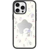 Adorable Star Sheep Pattern Magnetic Phone Case, For iPhone 15 Pro